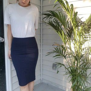 American Apparel Navy Ponte Skirt S
